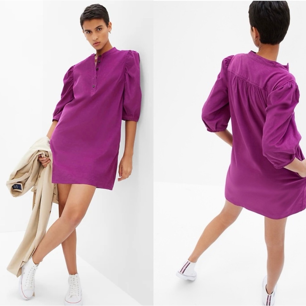 GAP Vibrant Puff Sleeve Corduroy Mini Dress size M - Picture 6 of 17